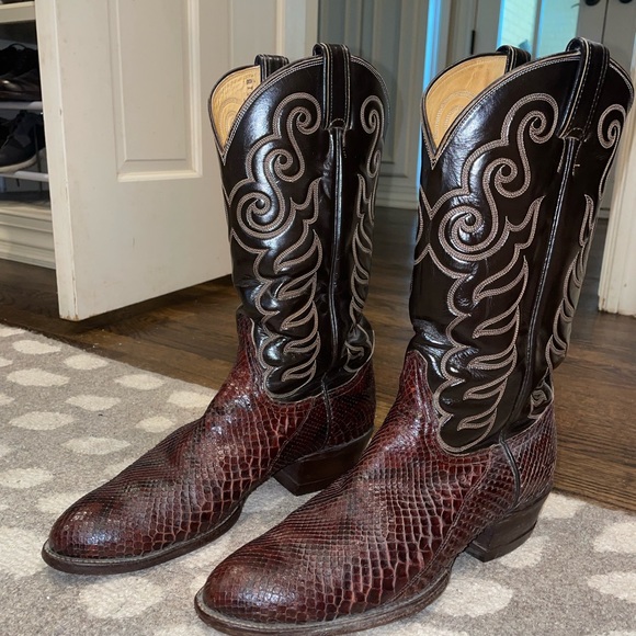 Tony Lama Python Cowboy Boots - Picture 2 of 5